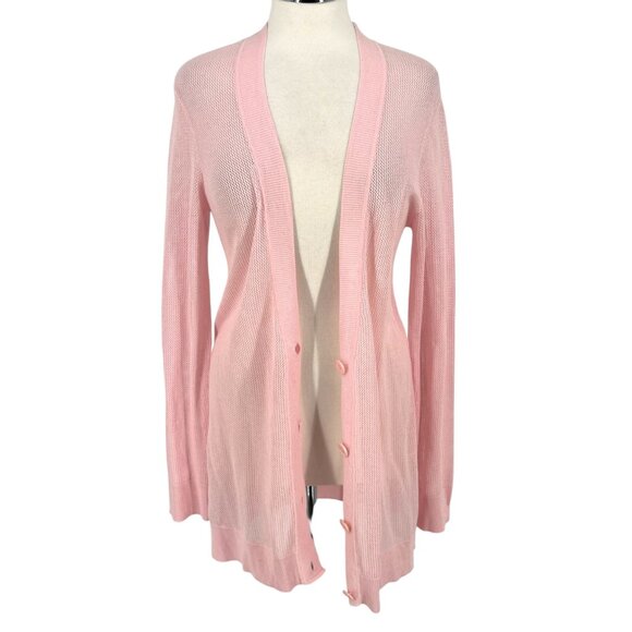 AG Adriano Goldschmied Cameron Cardigan Prism Pink Open Knit Size Small - Picture 2 of 11